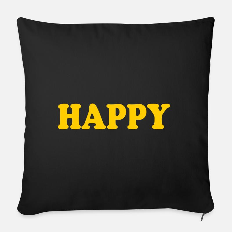 Happy - Sofakissen mit Füllung 45 x 45 cm - Schwarz