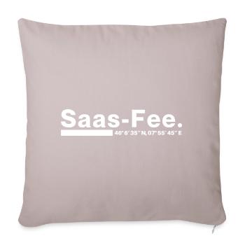 Saas-Fee coordinates Valais Switzerland - Sofa pillow with filling 45cm x 45cm - light taupe - Front