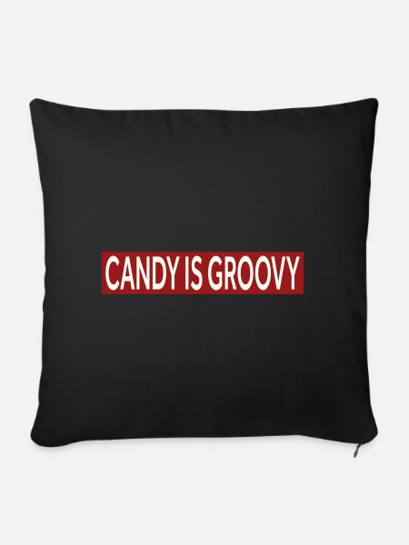 CANDY IS GROOVY - Sofakissen mit Füllung 45 x 45 cm - Schwarz