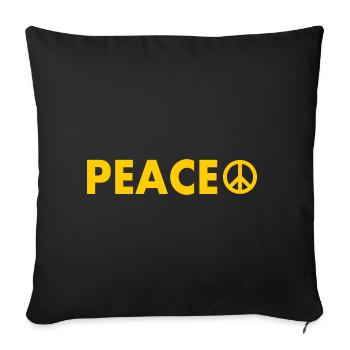 Peace - Sofa pillow with filling 45cm x 45cm - black - Front