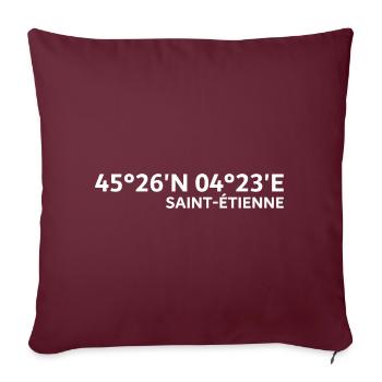 Coordonnées de Saint-Étienne - Coussin et housse de 45 x 45 cm - bordeaux - Devant