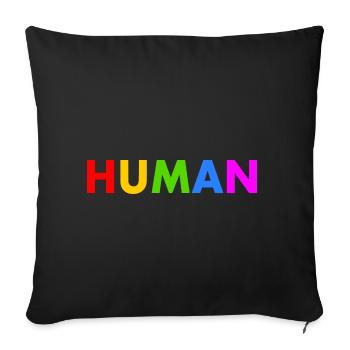 Human - Coussin et housse de 45 x 45 cm - noir - Devant