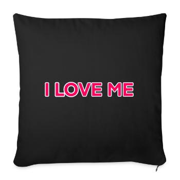 I LOVE ME - Sofa pillow with filling 45cm x 45cm - black - Front