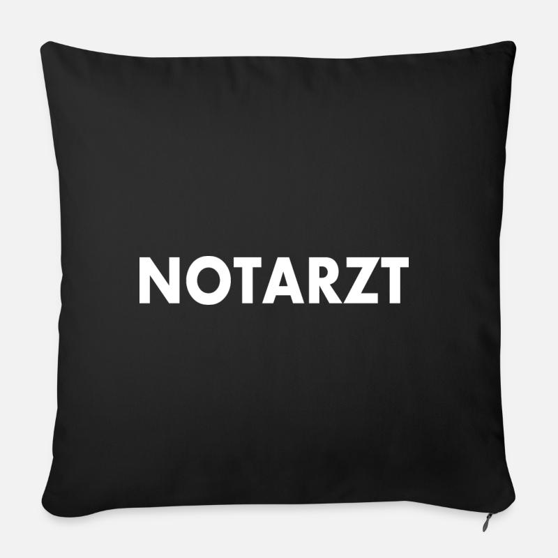 Notarzt - Sofakissen mit Füllung 45 x 45 cm - Schwarz
