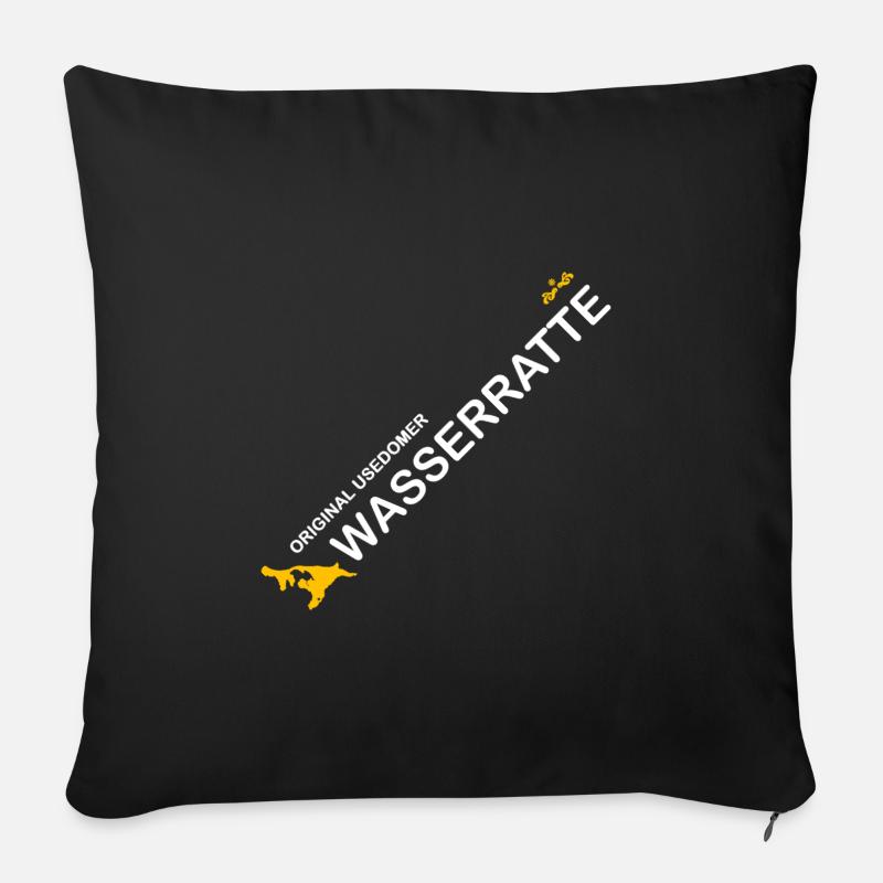 Rat d’eau d’Usedom - Coussin et housse de 45 x 45 cm - noir