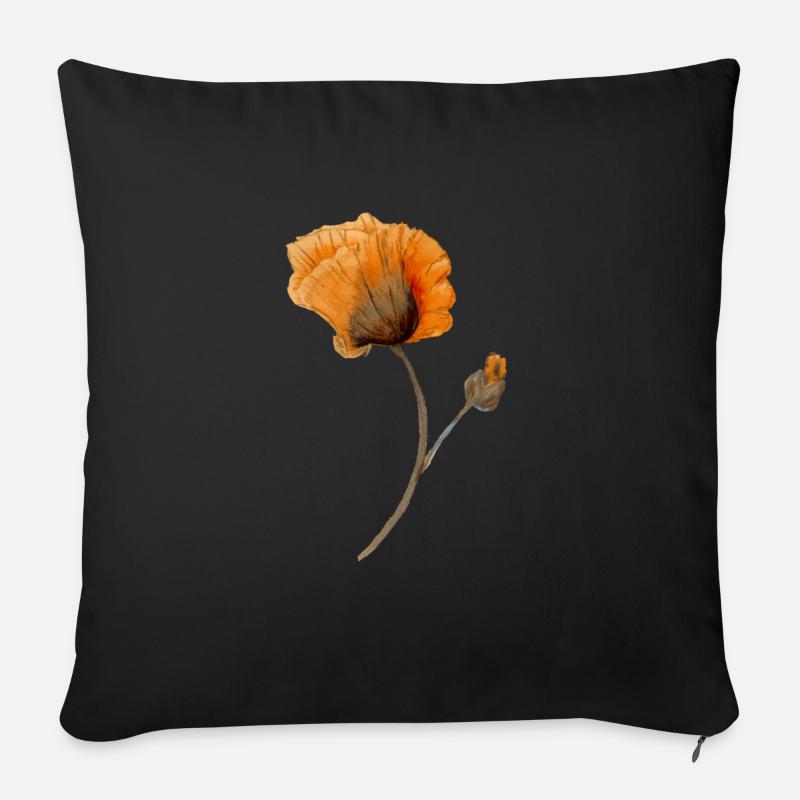 Blume - Sofakissen mit Füllung 45 x 45 cm - Schwarz