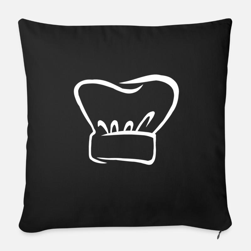 Chef's hat cook baker gift hobby chef cooking - Sofa pillow with filling 45cm x 45cm - black