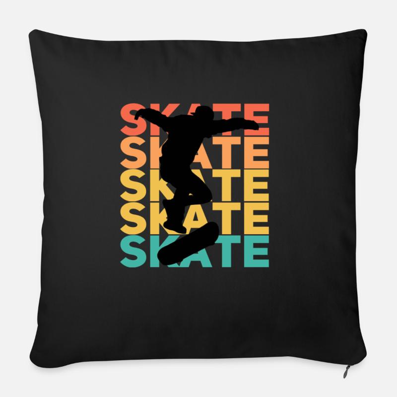 Skate Print - Sofa pillow with filling 45cm x 45cm - black