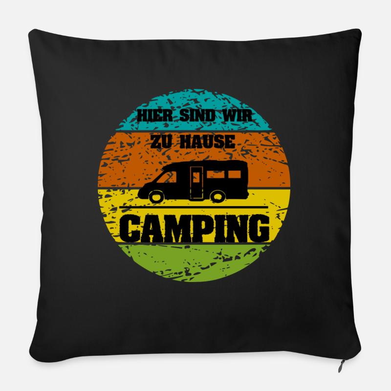 Camping - Sofakissen mit Füllung 45 x 45 cm - Schwarz
