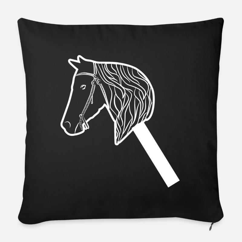 Hobby Horse Steckenpferd - Sofakissen mit Füllung 45 x 45 cm - Schwarz
