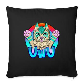Furry UwU - Sofa pillow with filling 45cm x 45cm - black - Front