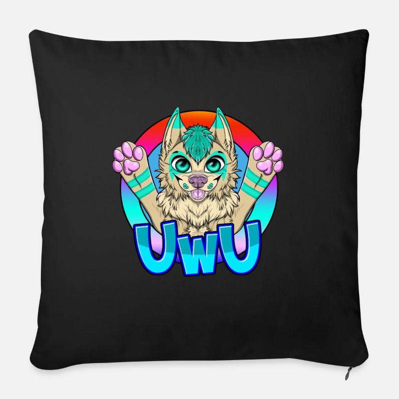 Furry UwU - Sofakissen mit Füllung 45 x 45 cm - Schwarz