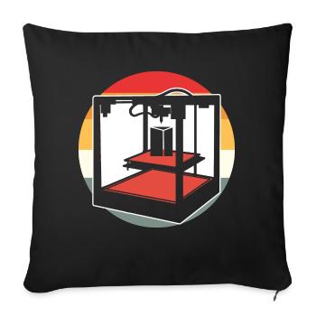 Retro 3D Printer - Sofa pillow with filling 45cm x 45cm - black - Front