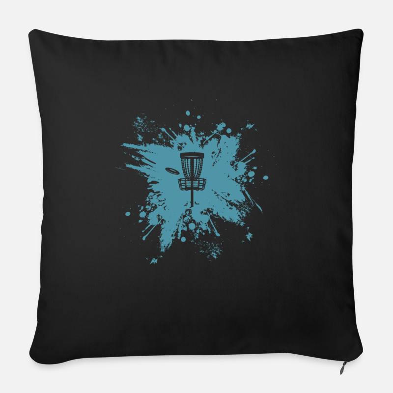Disc Golf Flugscheibe Discgolfer Geschenk - Sofakissen mit Füllung 45 x 45 cm - Schwarz