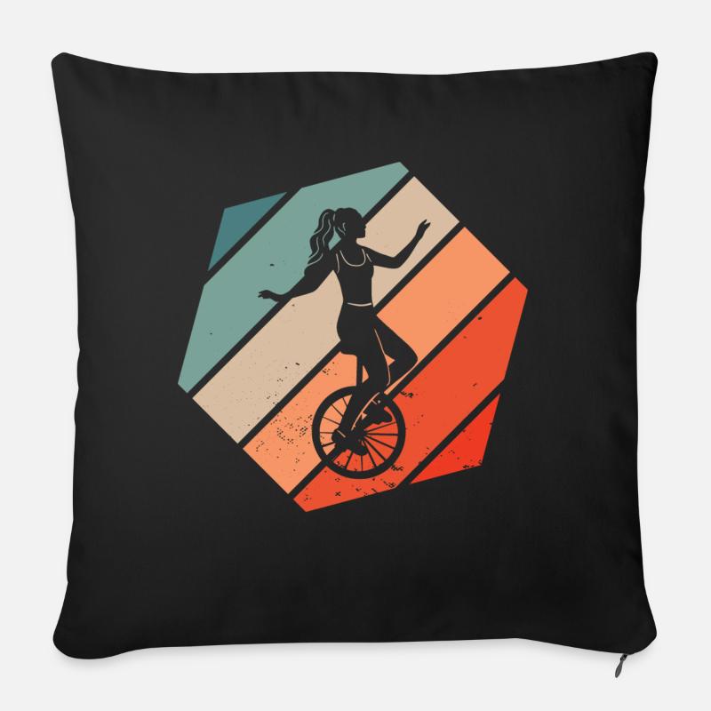 Einrad Einradfahrerin Einradfahrer Einradfahren - Sofakissen mit Füllung 45 x 45 cm - Schwarz