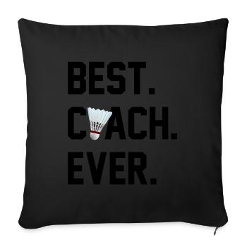 BESTER TRAINER BADMINTON - Sofakissen mit Füllung 45 x 45 cm - Schwarz - Vorne
