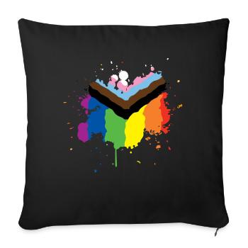 Progress Pride - Sofa pillow with filling 45cm x 45cm - black - Front