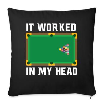 Ça a fonctionné dans ma tête Billard billard Snooker - Coussin et housse de 45 x 45 cm - noir - Devant