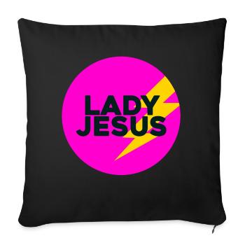 Logo Lady Jesus - Sofakissen mit Füllung 45 x 45 cm - Schwarz - Vorne