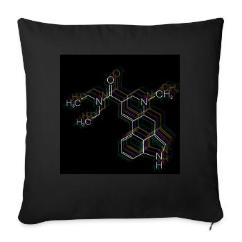 LSD-Molekül - Sofakissen mit Füllung 45 x 45 cm - Schwarz - Vorne