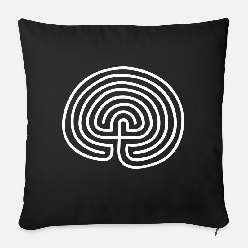 Labyrinth (weiß) - Sofakissen mit Füllung 45 x 45 cm - Schwarz
