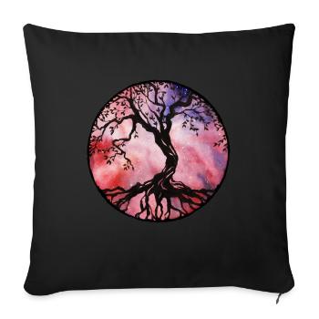 Lebensbaum Yggdrasil - Sofakissen mit Füllung 45 x 45 cm - Schwarz - Vorne
