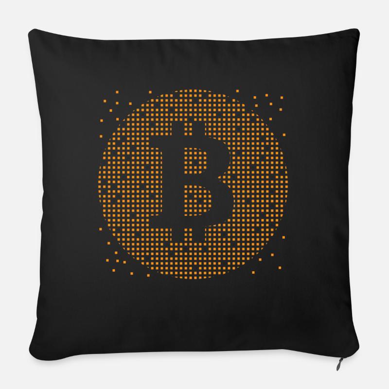 Bitcoin - Sofakissen mit Füllung 45 x 45 cm - Schwarz