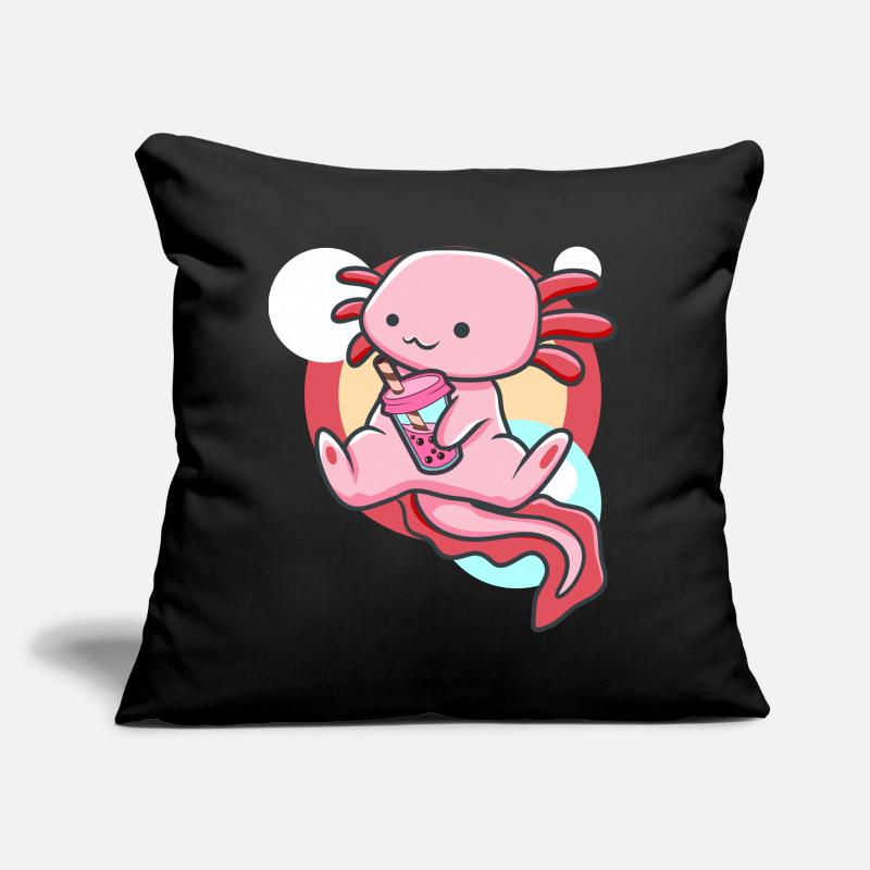 Axolotl and Bubble Tea Sofa pillow with filling 45cm x 45cm