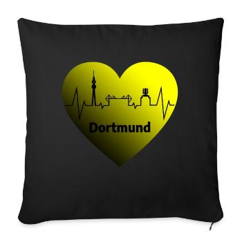 La ligne d’horizon de Dortmund - Coussin et housse de 45 x 45 cm - noir - Devant