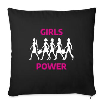 Féminisme Girls Power - Coussin et housse de 45 x 45 cm - noir - Devant