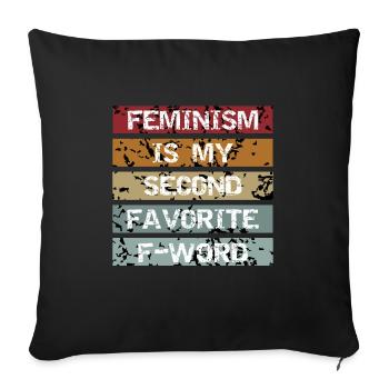Feminismus grl vintage - Sofakissen mit Füllung 45 x 45 cm - Schwarz - Vorne