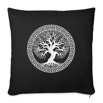 Vikings Yggdrasil Irminsul - Coussin et housse de 45 x 45 cm - noir - Devant