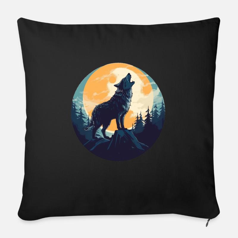 Loup - Coussin et housse de 45 x 45 cm - noir