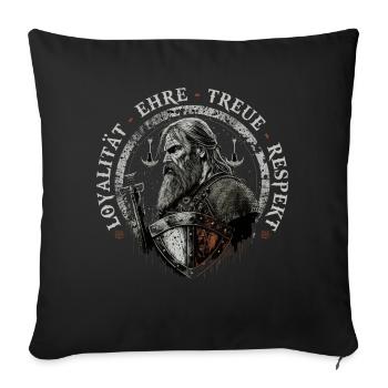 Wikinger Grundsätze, Vintage Norse Viking - Sofakissen mit Füllung 45 x 45 cm - Schwarz - Vorne