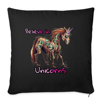 Believe in Unicorns - Sofa pillow with filling 45cm x 45cm - black - Front
