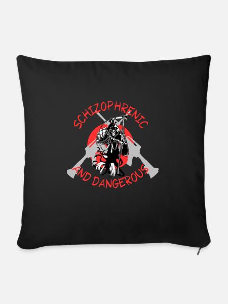 schizophrenic and danger - Sofakissen mit Füllung 45 x 45 cm - Schwarz