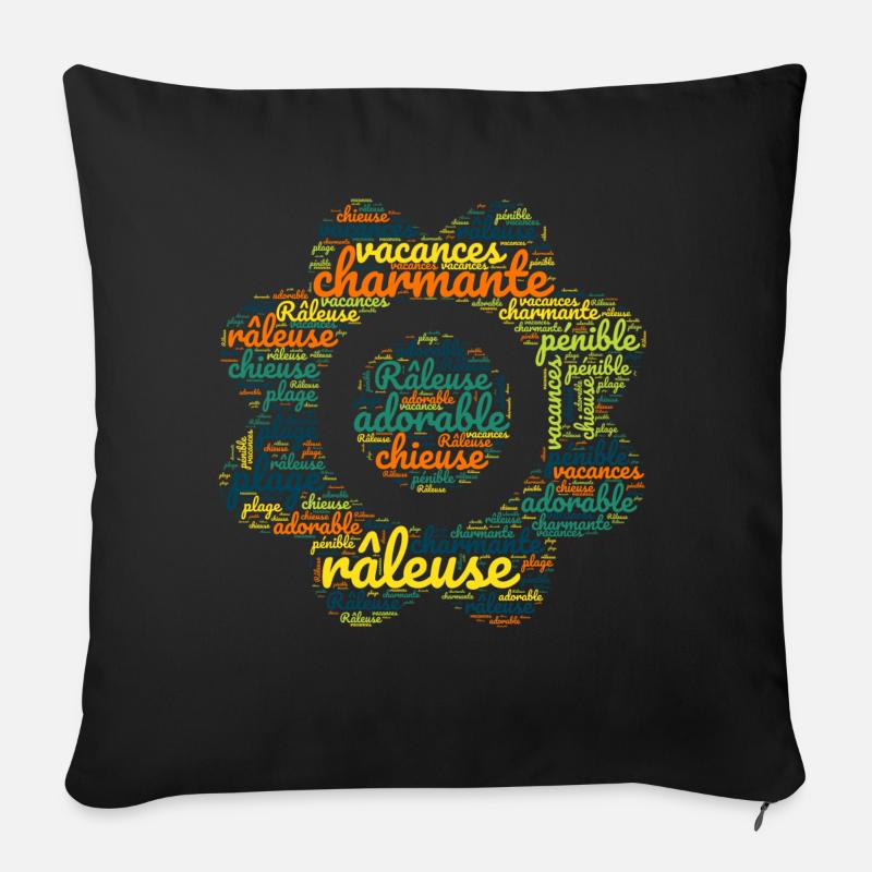 Râleuse charmante adorable Humour fun - Coussin et housse de 45 x 45 cm - noir
