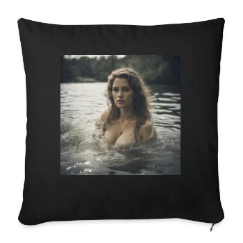 Frau im Wasser - Sofakissen mit Füllung 45 x 45 cm - Schwarz - Vorne
