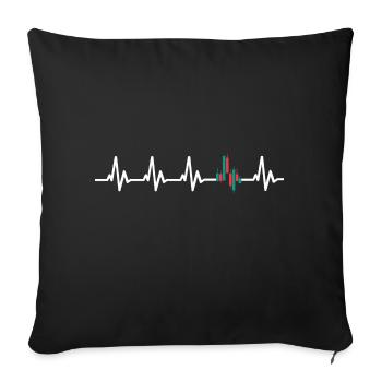 Trading Heartbeat - Sofakissen mit Füllung 45 x 45 cm - Schwarz - Vorne