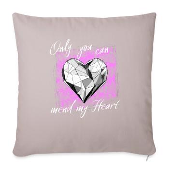 Only you can mend my heart - Coussin et housse de 45 x 45 cm - taupe clair - Devant