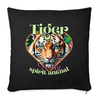 The tiger is my soul animal. - Sofa pillow with filling 45cm x 45cm - black - Front