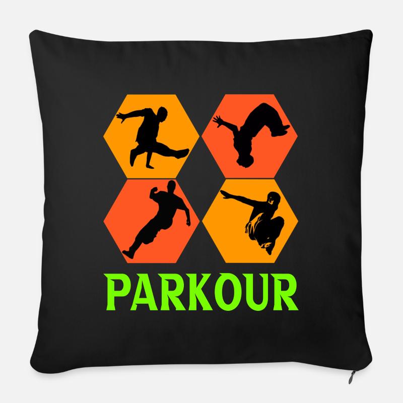 Parkour - Sofa pillow with filling 45cm x 45cm - black