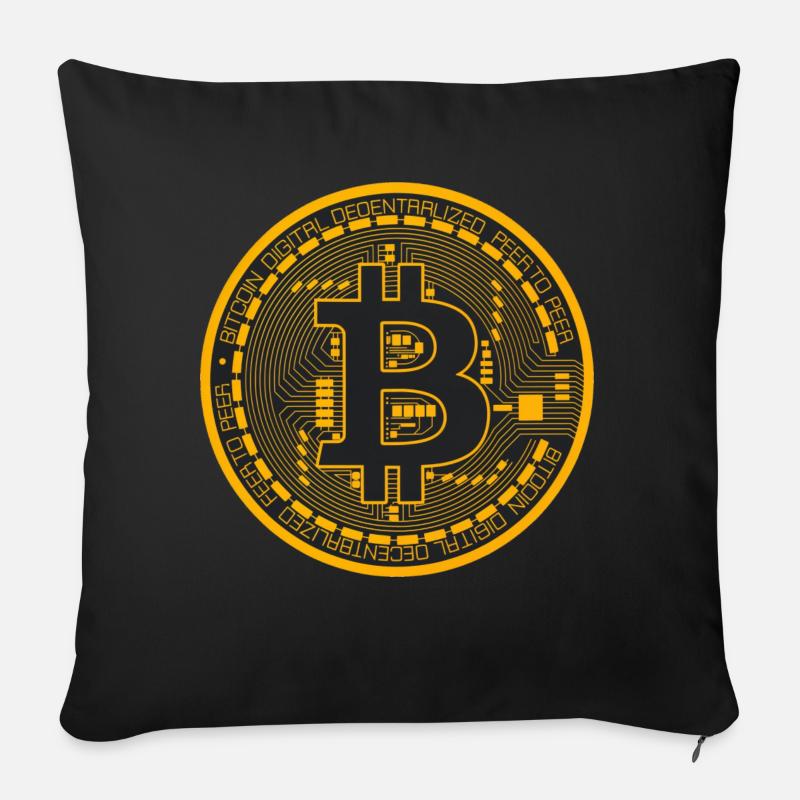 Bitcoin transparent - Sofakissen mit Füllung 45 x 45 cm - Schwarz