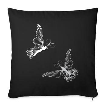 Papillons - Coussin et housse de 45 x 45 cm - noir - Devant