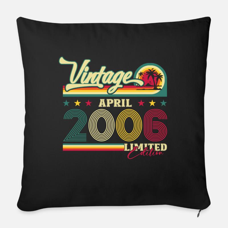 18e anniversaire mari avril millésime 2006 millésime - Coussin et housse de 45 x 45 cm - noir