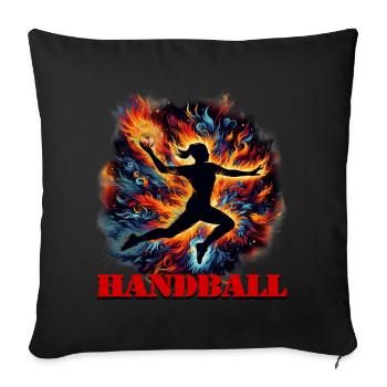 Handball - Sofa pillow with filling 45cm x 45cm - black - Front
