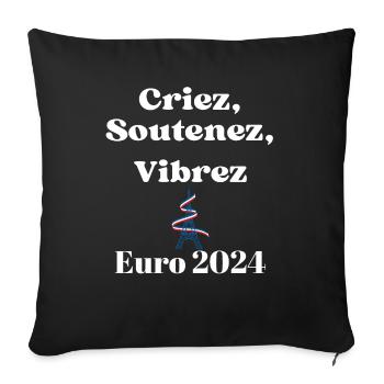 Shout, support, vibrate - Sofa pillow with filling 45cm x 45cm - black - Front