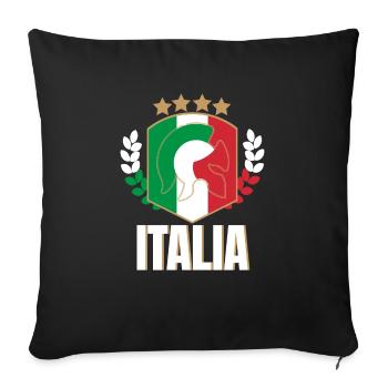 Italie Italie Championnat de maillot des fans d’Italie - Coussin et housse de 45 x 45 cm - noir - Devant