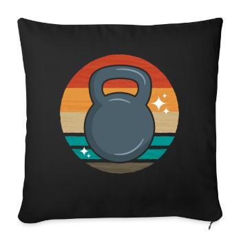 Kettlebell Workout Fitness Training - Sofa pillow with filling 45cm x 45cm - black - Front