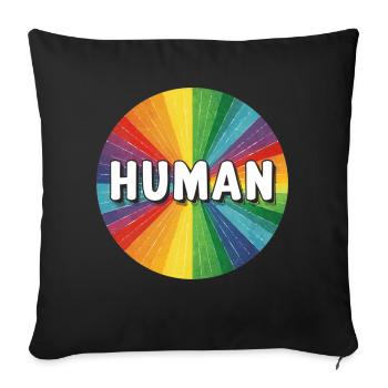 Humain LGBTQ - Coussin et housse de 45 x 45 cm - noir - Devant